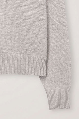 UNISEX SOFT VOLUME V-NECK SWEATER LIGHT PEBBLE