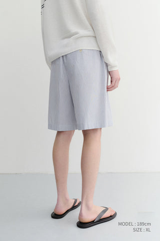UNISEX PAJAMA BERMUDA SHORTS BLUE STRIPE