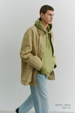 UNISEX GARMENT DYED HOODIE OLIVE GREEN