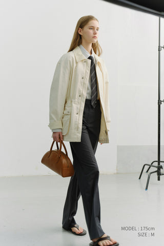 UNISEX COTTON CHORE JACKET OFF WHITE