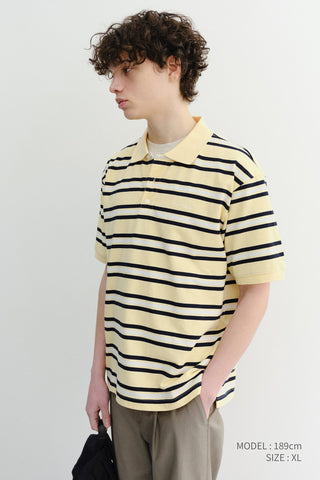 UNISEX STRIPED POLO SHIRT LEMON