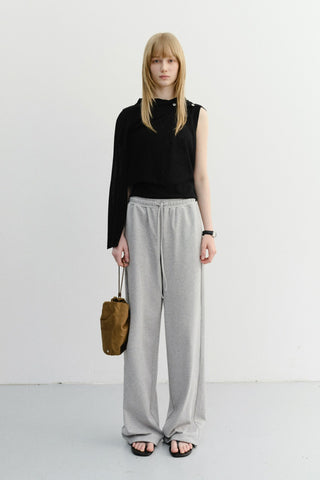 SUMMER WIDE JOGGER PANTS MELANGE GREY