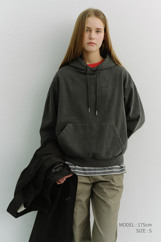 UNISEX GARMENT DYED HOODIE BLACK