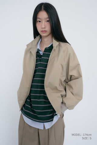 UNISEX MULTI STRIPE COLLARED T-SHIRT FOREST GREEN STRIPE