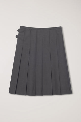 PLEATS MIDI SKIRT GREY