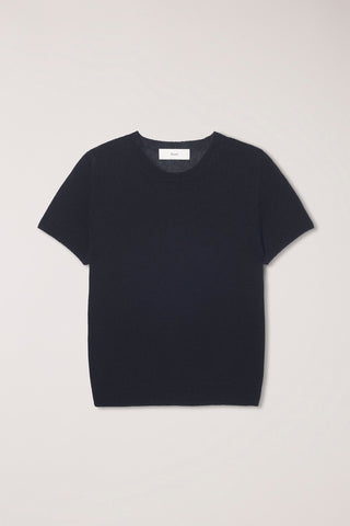 HALF SLEEVE KNIT TOP BLACK