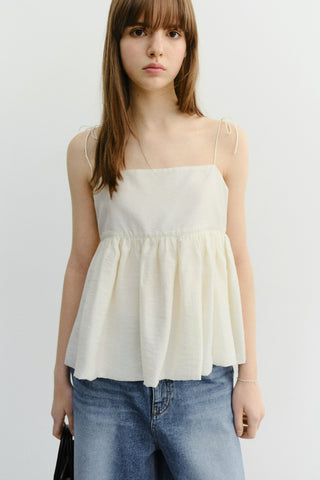 FLARED BUSTIER BLOUSE IVORY