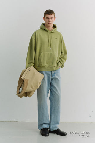UNISEX GARMENT DYED HOODIE OLIVE GREEN