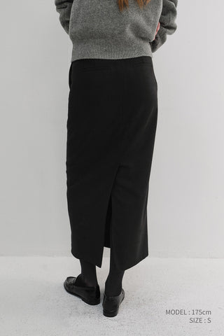 MAXI WRAP SKIRT BLACK