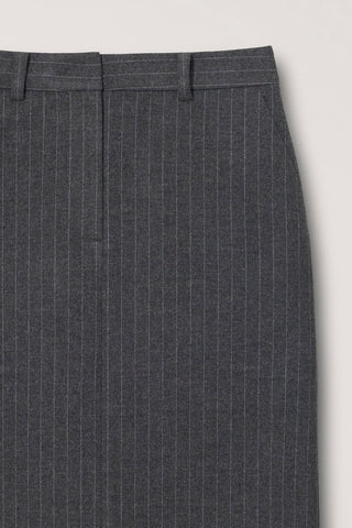 H-LINE LONG SKIRT GREY STRIPE
