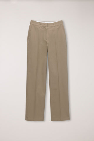 SUMMER STRAIGHT CHINO SLACKS DARK BEIGE