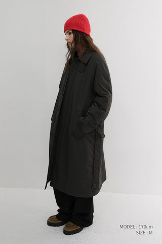 UNISEX PADDED BALMACAAN COAT CHARCOAL GREY