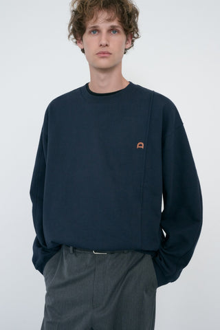 UNISEX DUNST LOGO CREASE SWEATSHIRT FRENCH NAVY