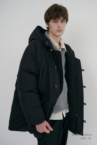 UNISEX GOOSE DOWN PARKA JACKET BLACK