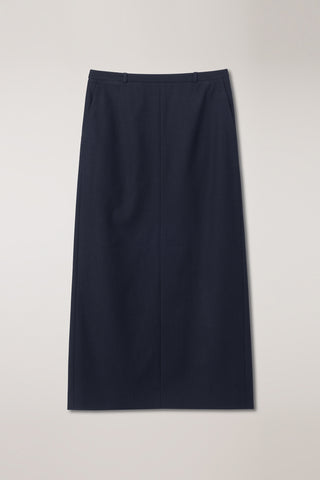 H-LINE STRIPED MAXI SKIRT NAVY STRIPE