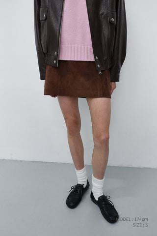 ALTER-SUEDE MINI SKIRT DEEP BROWN