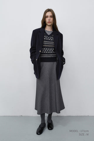 UNISEX CLASSIC 2 BUTTON WOOL BLAZER NAVY