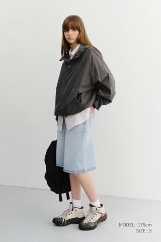 RELAXED BERMUDA DENIM SHORTS LIGHT BLUE