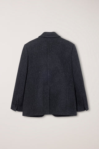 UNISEX 3 BUTTON WOOL BLAZER CHARCOAL GREY