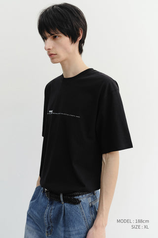 UNISEX MINIMAL LETTERING T-SHIRT BLACK