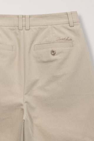 DOUBLE PLEATED BERMUDA SHORTS BEIGE