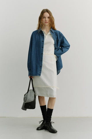 NEEDLEWORK LAYERING SKIRT IVORY