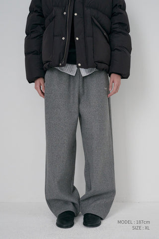 UNISEX JERSEY WIDE PANTS MELANGE GREY