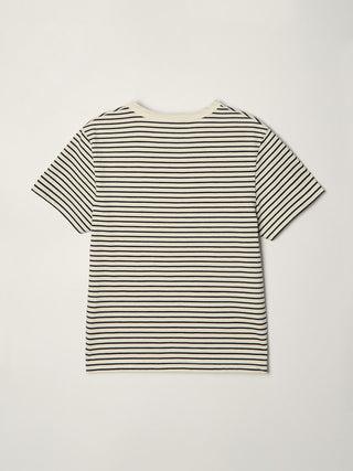 ESSENTIAL STRIPE LOGO T-SHIRT CREAM NAVY STRIPE