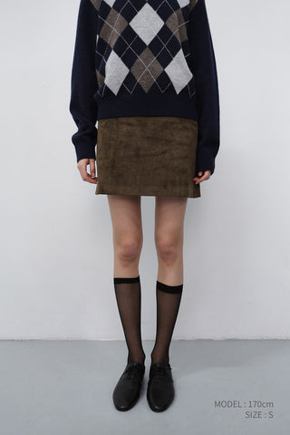 ALTER-SUEDE MINI SKIRT ETOUPE KHAKI
