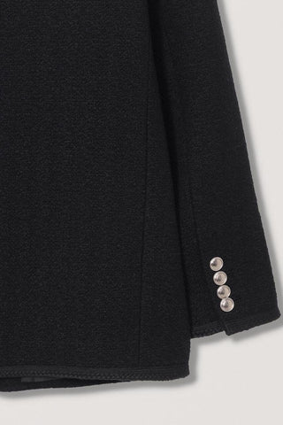 UNISEX COLLARLESS TWEED JACKET BLACK