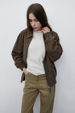 UNISEX REFINED SUEDE BLOUSON TAUPE SUEDE