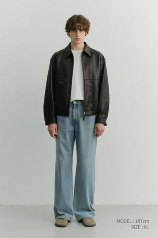 UNISEX DRIZZLER LEATHER JACKET BLACK