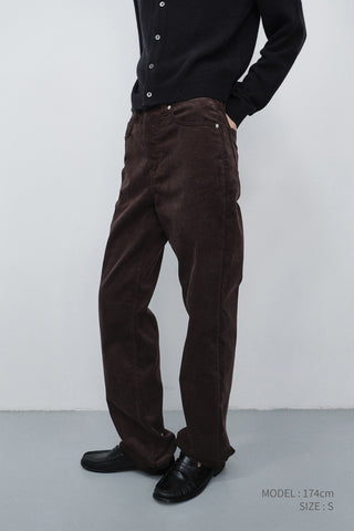 ESSENTIAL STRAIGHT CORDUROY JEANS DEEP BROWN