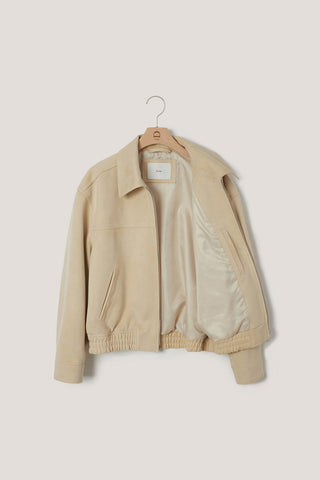 UNISEX ALTER-SUEDE COLLARED BLOUSON CREAM