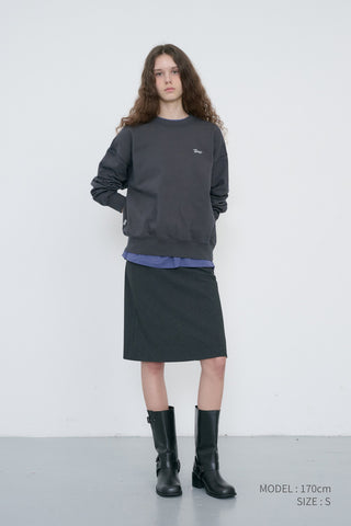 UNISEX GARMENT DYED SWEATSHIRT WASHED BLACK