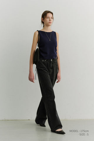 RELAXED FLARED JEANS BLACK