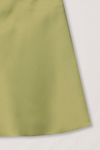 SATIN MINI SKIRT SOFT OLIVE