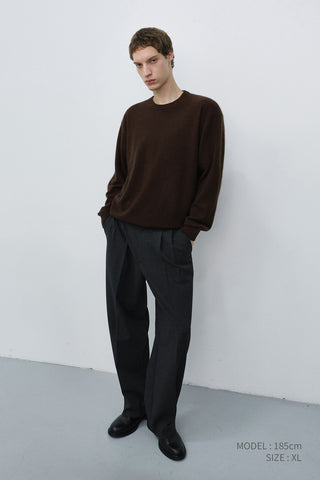 UNISEX ESSENTIAL CREWNECK SWEATER BROWN