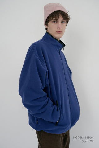 UNISEX ZIP-UP FLEECE SWEATSHIRT BLUE NAVY