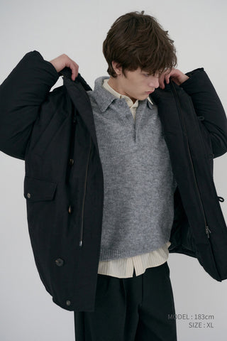 UNISEX GOOSE DOWN PARKA JACKET BLACK