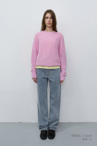 UNISEX HAIRLY SWEATER PALE PINK