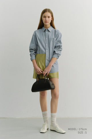 UNISEX 2-WAY OVERSIZED STRIPED SHIRT BLUE STRIPE