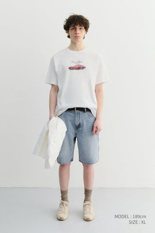 UNISEX SUMMER HOLIDAY CAR T-SHIRT OFF WHITE