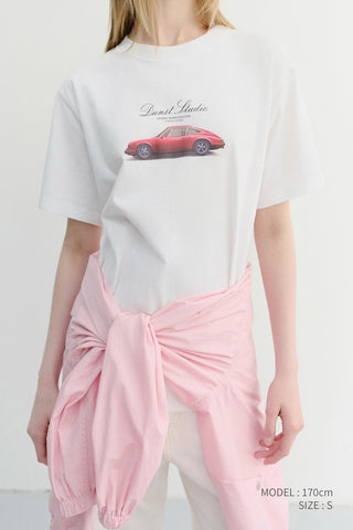 UNISEX SUMMER HOLIDAY CAR T-SHIRT OFF WHITE