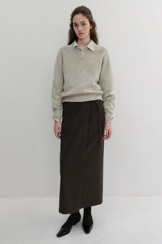 MAXI WRAP SKIRT BROWN