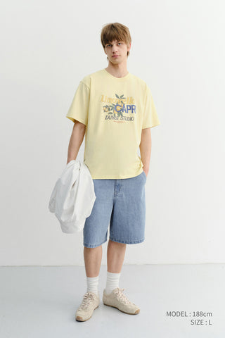 UNISEX LINEN DENIM SHORTS LIGHT BLUE