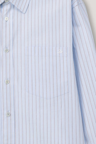 UNISEX OVERSIZED STRIPED SHIRT SKY BLUE STRIPE