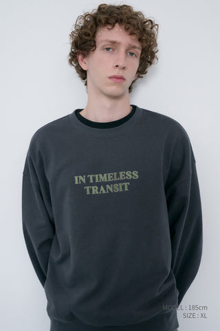 UNISEX SLOGAN SWEATSHIRT CHARCOAL GREY