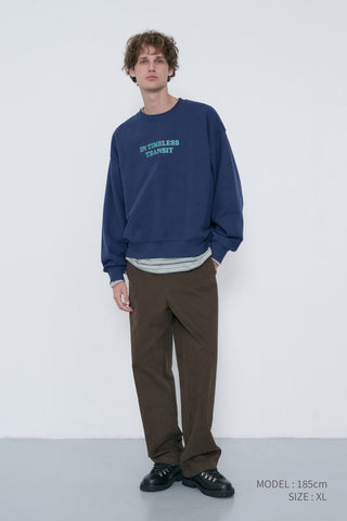 UNISEX SLOGAN SWEATSHIRT NAVY