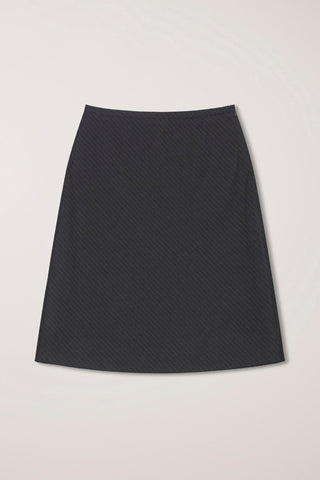 BIAS MIDI STRIPED SKIRT CHARCOAL GREY STRIPE
